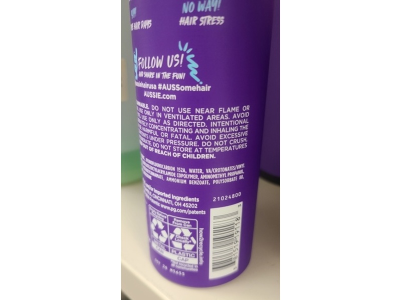 Aussie Instant Freeze Hair Spray, Maximum Hold 4, 10 oz/283 g, Pack Of 3