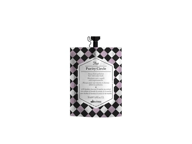 Davines The Purity Circle Hair And Scalp Mask, Bamboo Charcoal & Matcha Tea, 1.69 fl oz/50 mL
