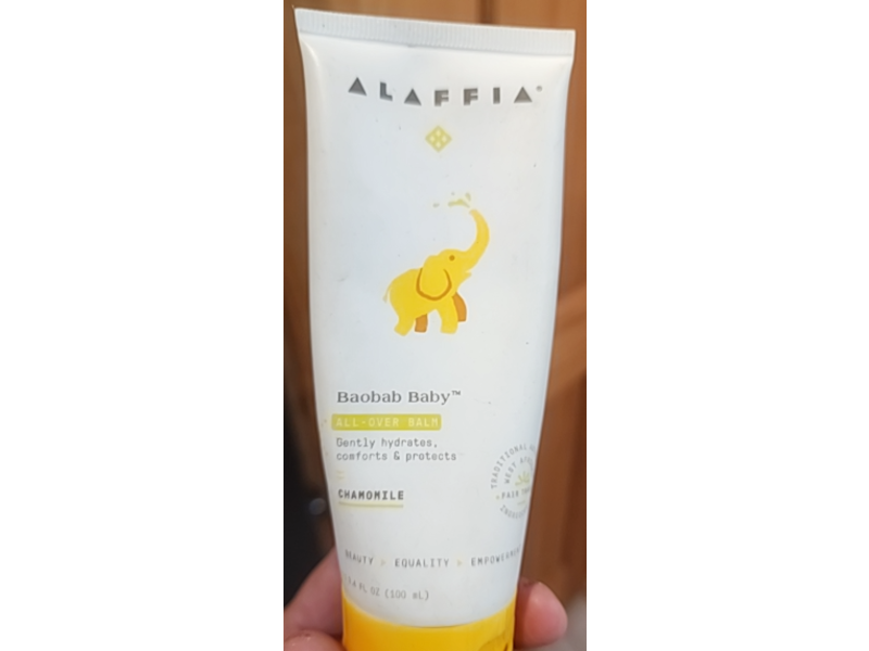 Alaffia Baobab Baby Skin All-Over Balm, Chamomile, 3.4 fl oz/100 mL
