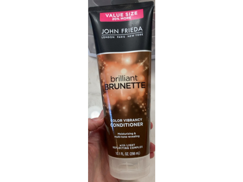John Frieda Brilliant Brunette Color Glowing Conditioner, 10.1 fl oz/298 mL