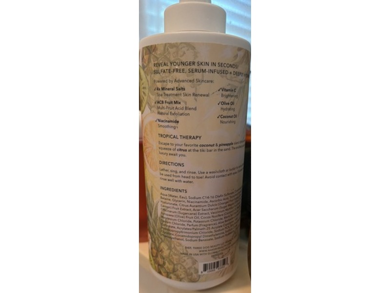 Nakery Beauty Skinrenew Face Body & Hair Wash, Tropical Therepy, 33.8 fl oz/1 L