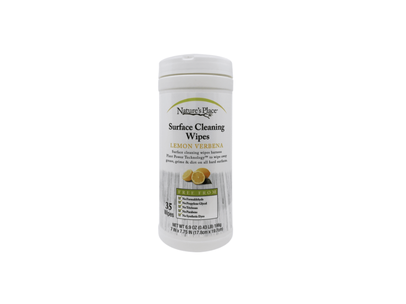 Nature's Place Surface Cleaning Wipes, Lemon Verbena, 6.9 oz/196 g, 35 Count