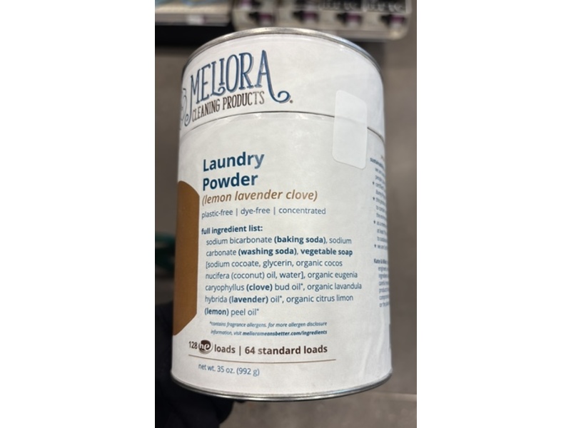 Meliora Cleaning Products Laundry Powder, Lemon Lavender Clove, 128 Loads, 35 oz/992 g
