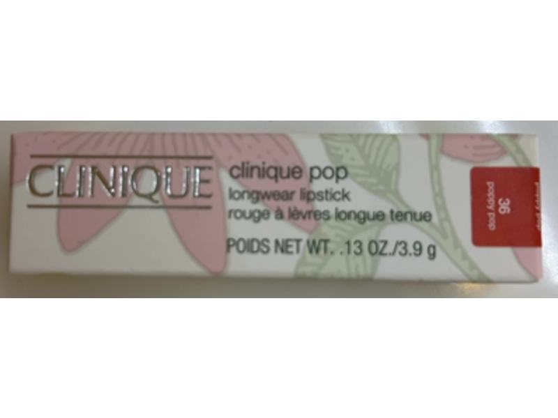 Clinique Pop Longwear Lipstick, 36 Poppy Pop, 0.13 oz/3.9 g
