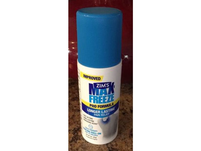 Zim's Max Freeze Pro Formula Pain Relief Roll-On, 7% Menthol, 3 oz/85 g