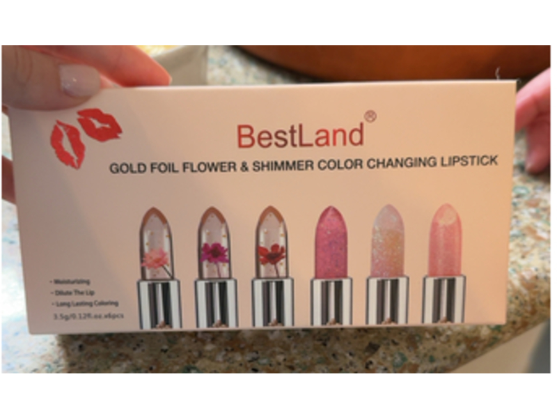 Best Land Gold Foil Flower & Shimmer Color Changing Lipstick Set, 0.12 fl oz/3.5 g