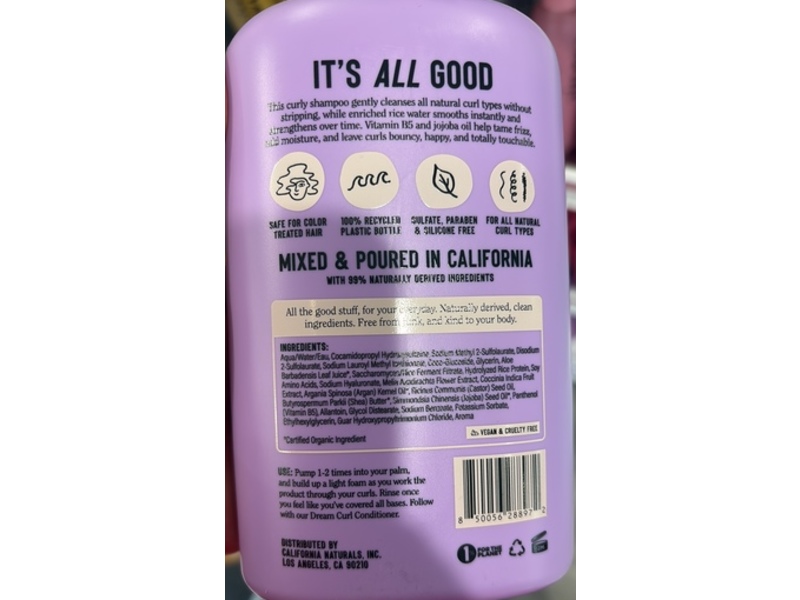 California Naturals Dream Curl Shampoo, Rose Garden, 16.5 fl oz/487 mL