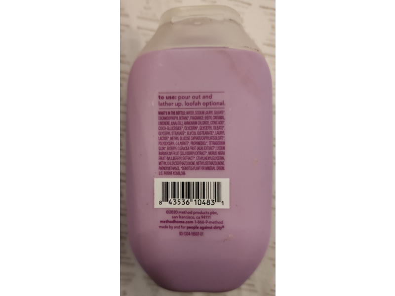 Method.body Body Wash, Berry Balance, 3.4 fl oz/100 mL