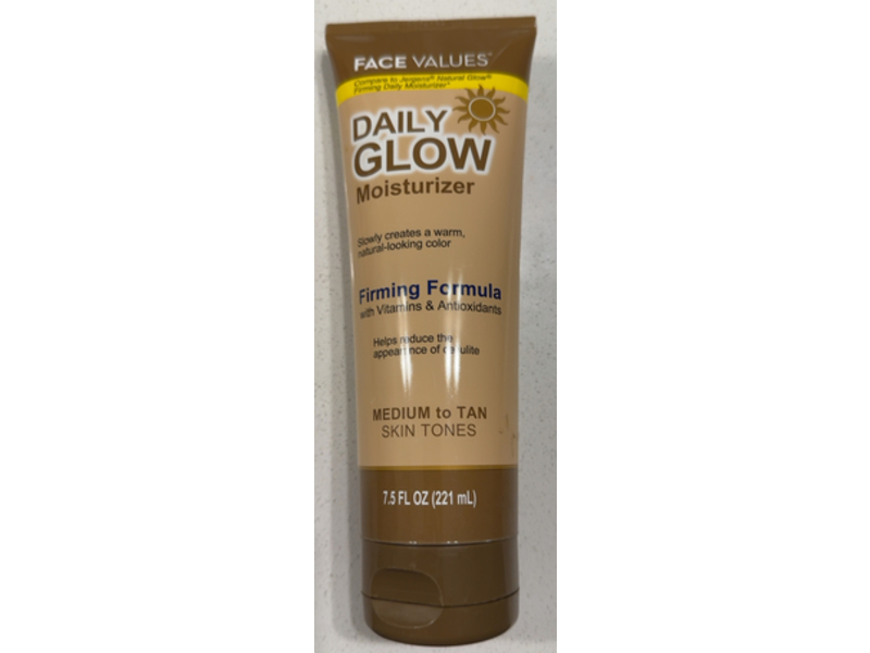 Face Values Firming Formula Daily Glow Moisturizer, Medium To Tan, 7.5 fl oz/221 mL