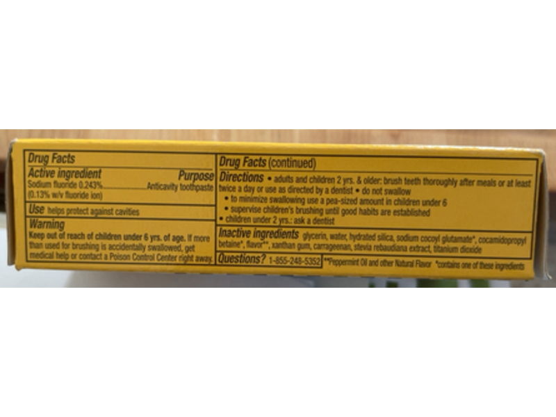 Burt's Bees Enamel Care Fluoride Toothpaste, Mountain Mint, 0.85 oz/24 g