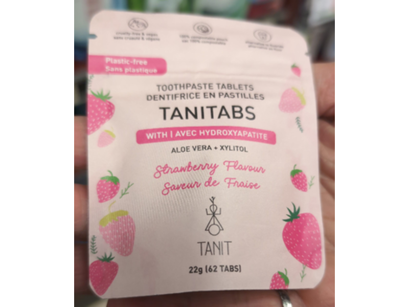 Tanit Toothpaste Tablets, Strawberry Flavour, 22 g, 62 Count