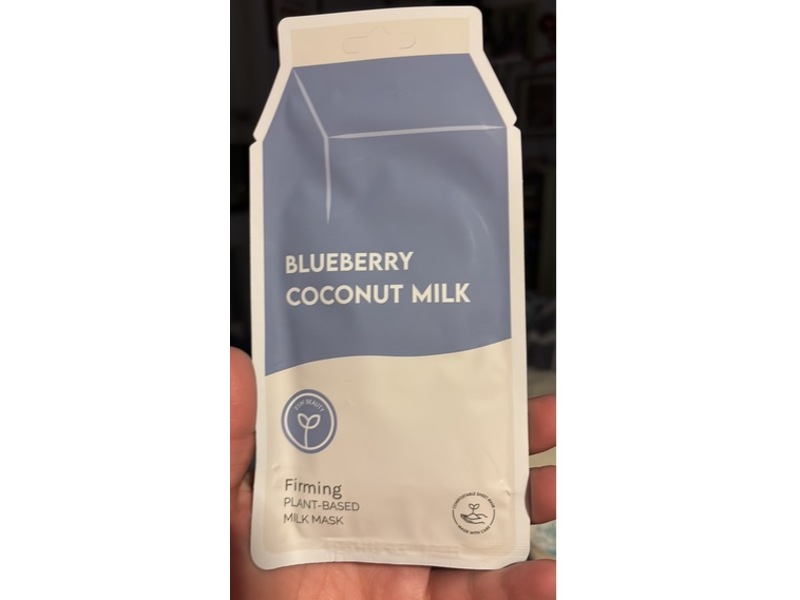 ESW Beauty Firming Plant-Based Milk Face Mask, Blueberry Coconut Milk, 0.91 fl oz/27 mL
