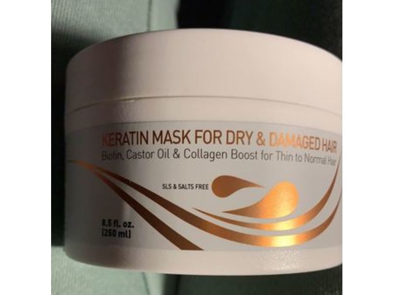 Vitamins Hair Cosmetics Keratin Mask for Dry & Damaged Hair, 8.5 fl oz/250 ml