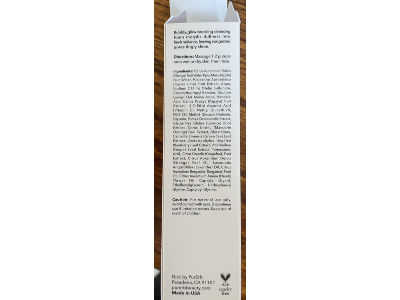 Purerb Cleansing Foam, Caviar Lime, 1.8 oz/55 mL