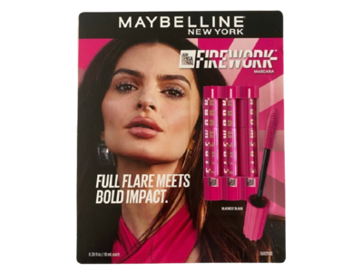 Maybelline New York Fire Work Mascara, Blackest Black, 0.33 fl oz/10 mL, Pack Of 3