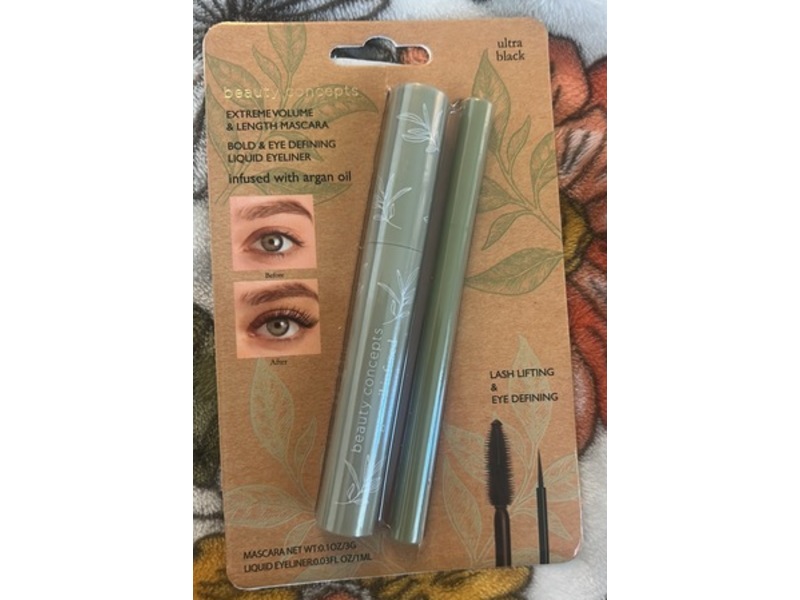 Beauty Concepts Extreme Volume & Length Mascara + Bold & Eye Defining Liquid Eyeliner Kit, Ultra Black