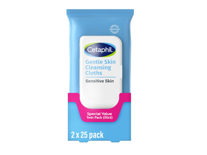 Cetaphil Gentle Skin Cleansing Cloths Twin Pack, 50 Count
