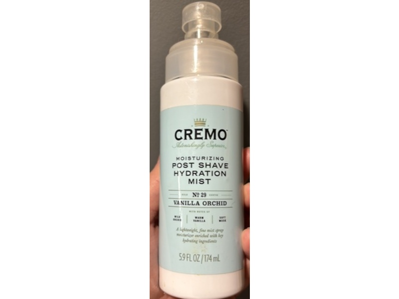 Cremo Moisturizing Post Shave Hydration Mist, Vanilla Orchid, 5.9 fl oz/174 mL