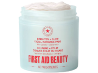 First Aid Beauty Brighten & Glow Facial Radiance Pads, Glycolic + lactic Acids, 60 Count - thumbnail 1