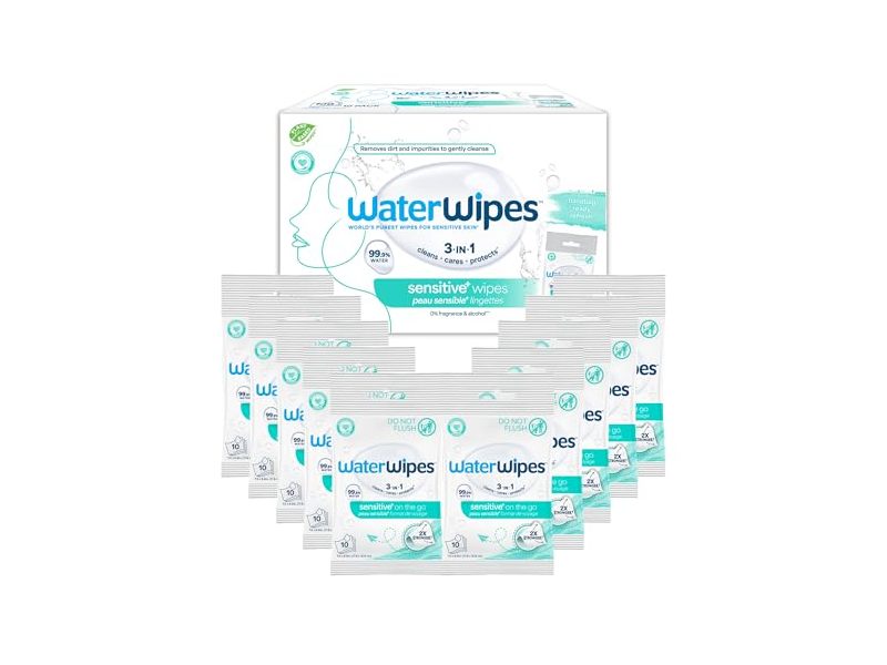 WaterWipes 3 In 1 Sensitive+ Wipes, 100 Count