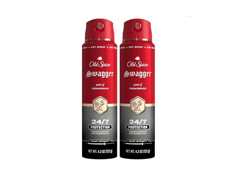 Old Spice Swagger Antiperspirant, Cedarwood Scent, 4.3 oz/122 g, Pack Of 2
