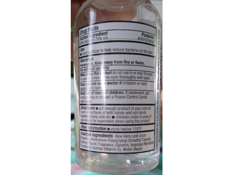 Lily Of The Desert Hand Sanitizer, Aloe Vera, 2 fl oz/59 mL