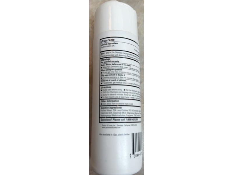 DHS Zinc Dandruff Shampoo, Pyrithione Zinc 2%, 8 fl oz/240 mL