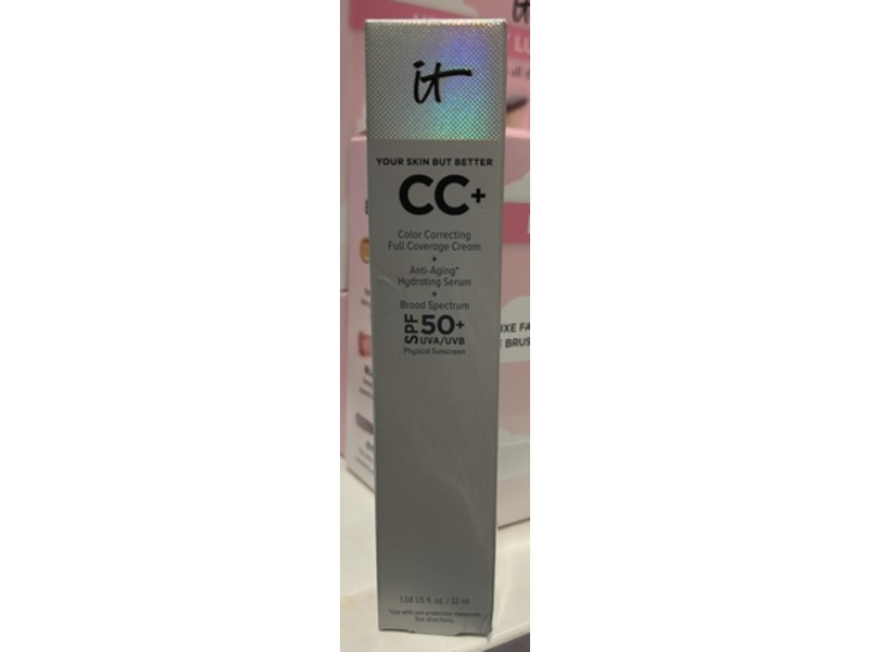 It Cosmetics CC+ Cream, SPF 50+, Light Medium Warm, 1. 08 fl oz/32 mL
