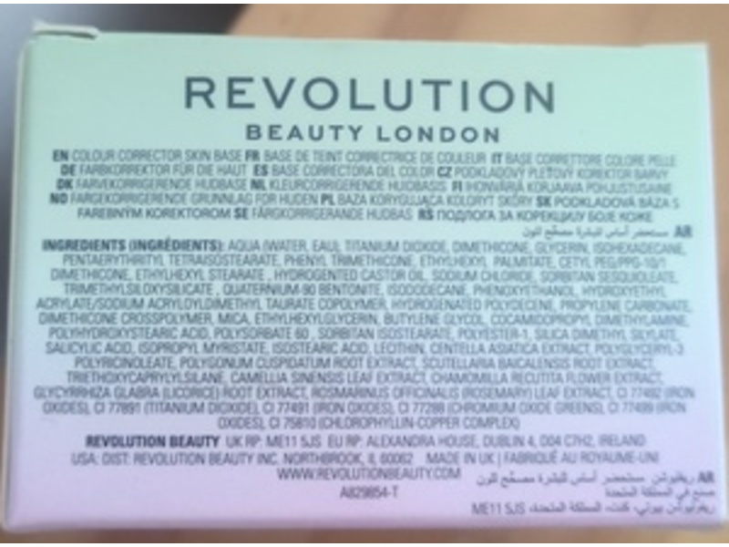 Revolution Color Correct Base, Cica & Chlorophyll, 0.84 fl oz/25 mL