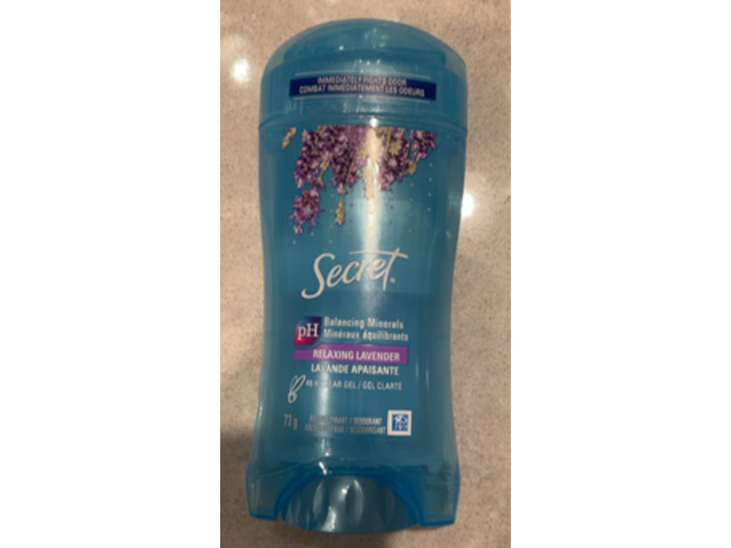 Secret Clear Gel Antiperspirant Deodorant, Relaxing Lavender, 2.6 oz/73 g