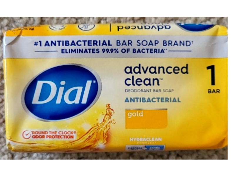 Dial Advanced Clean Antibacterial Deodorant Bar Soap, Gold, 4 oz/113 g, 36 Count