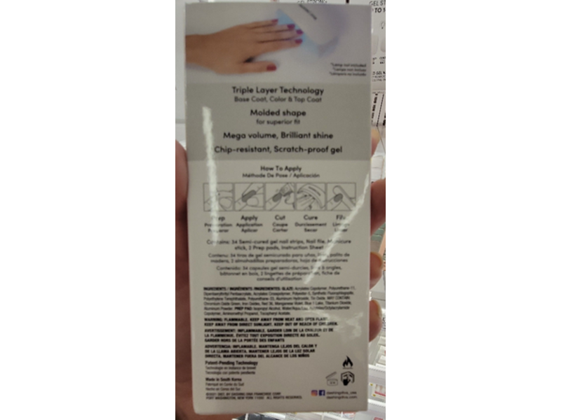 Dashing Diva Glaze Semi-Cured Gel Nail Strips, Gcm07 White, 32 Count
