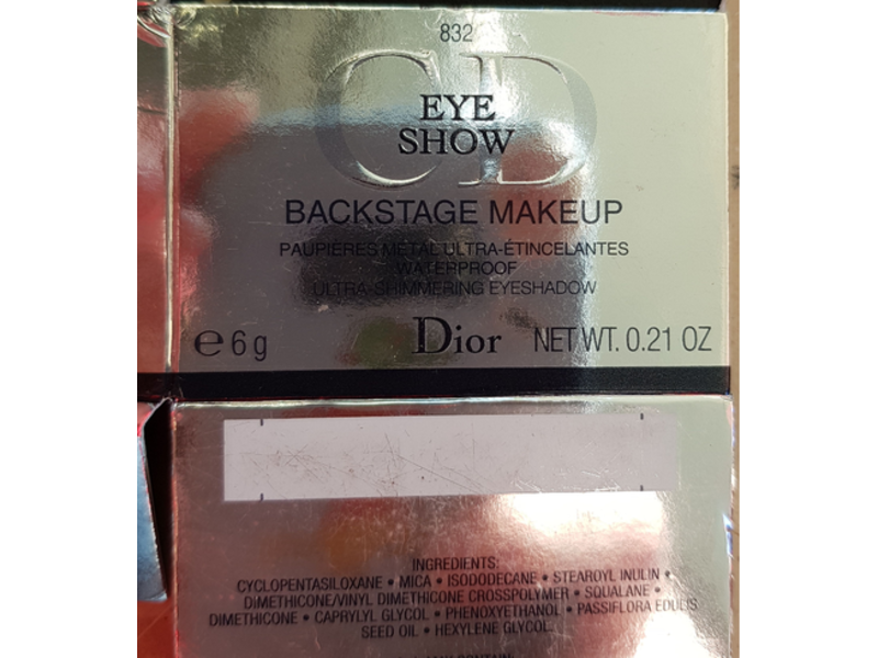 Dior Eye Show Backstage Makeup Ultra Shimmering Eye Shadow, Pink Wannabe 832, 0.21 oz/6 g