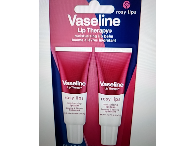 Vaseline Lip Therapy Moisturizing Lip Balm Duo, Rosy Lips, 0.35 oz/10 g, Pack Of 2