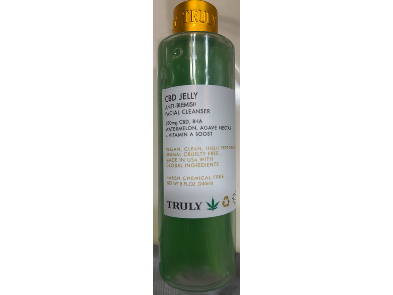 Truly CBD Jelly Anti-Blemish Facial Cleanser, 8 fl oz/240 mL