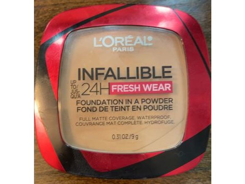 L'Oreal Paris Infallible Foundation Powder, Fresh Wear, 140 Golden Beige, 0.31 oz/9 g
