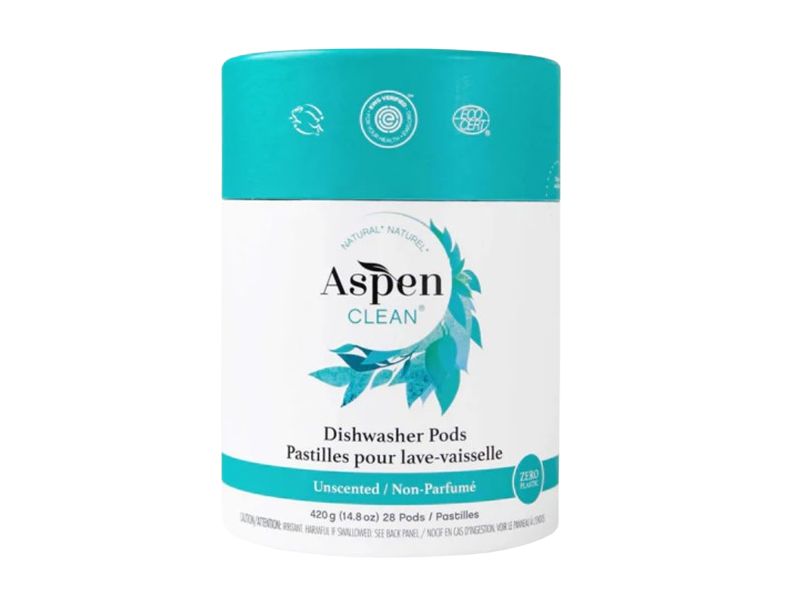 AspenClean Dishwasher Pods, Unscented, 14.8 oz/420 g