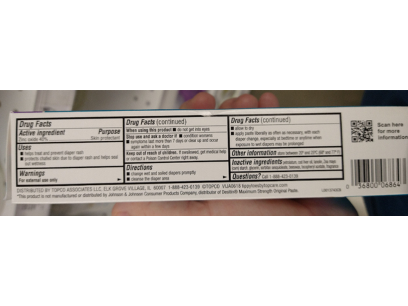 Tippy Toes Diaper Rash Ointment, 40% Zinc Oxide, 4 oz/113 g