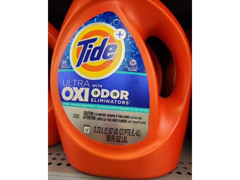 Tide Ultra Oxi, Odor Eliminators Liquid Laundry Detergent, 59 Loads, 92 fl oz/2.72 L