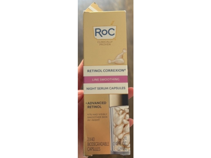 RoC Retinol Correxion Line Smoothing Night Serum Capsules, 0.47 fl oz/14 mL, 80 Count