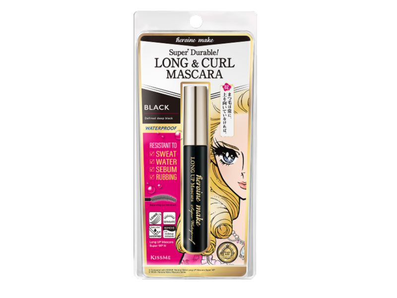 KissMe Heroine Make Super Durable Long & Curl Mascara, 01 Black, 0.21 oz/6 g