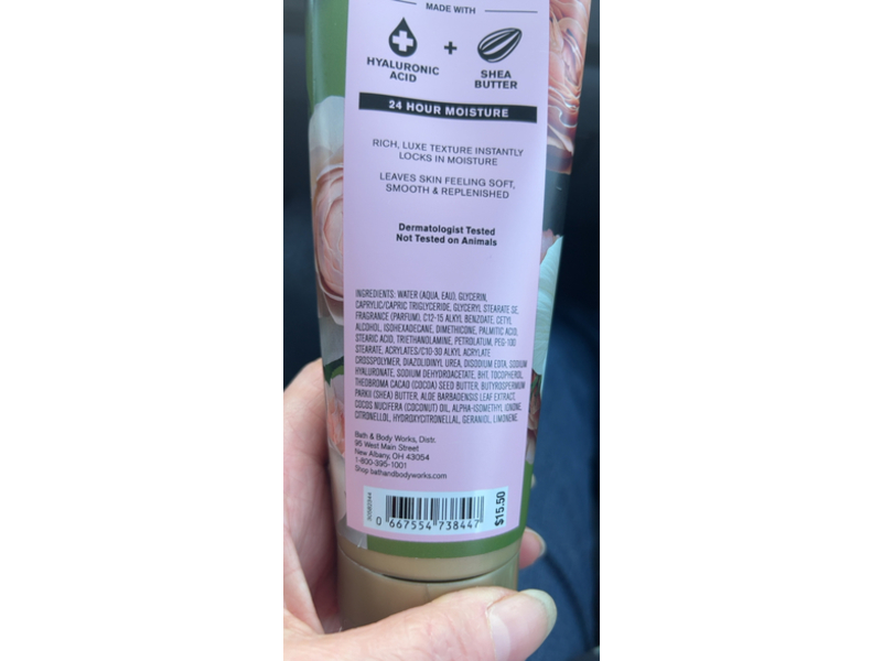 Bath & Body Works Rose Ultimate Hydration Body Cream, Hyaluronic Acid, 8 oz/226 g