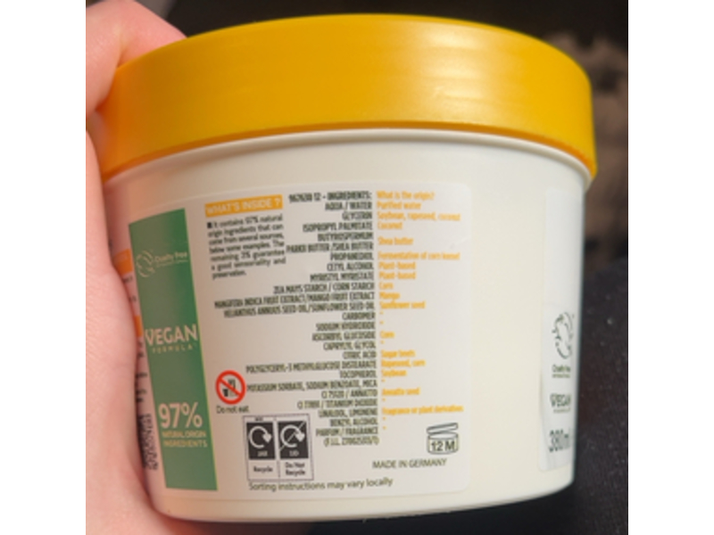 Garnier Body Superfood Nutri Glow Cream, Vitamin C & Mango, 380 mL