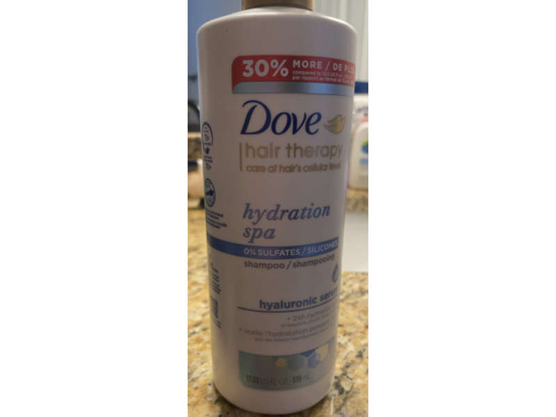Dove Hair Therapy Hydration Spa Shampoo, 17.55 fl oz/519 mL