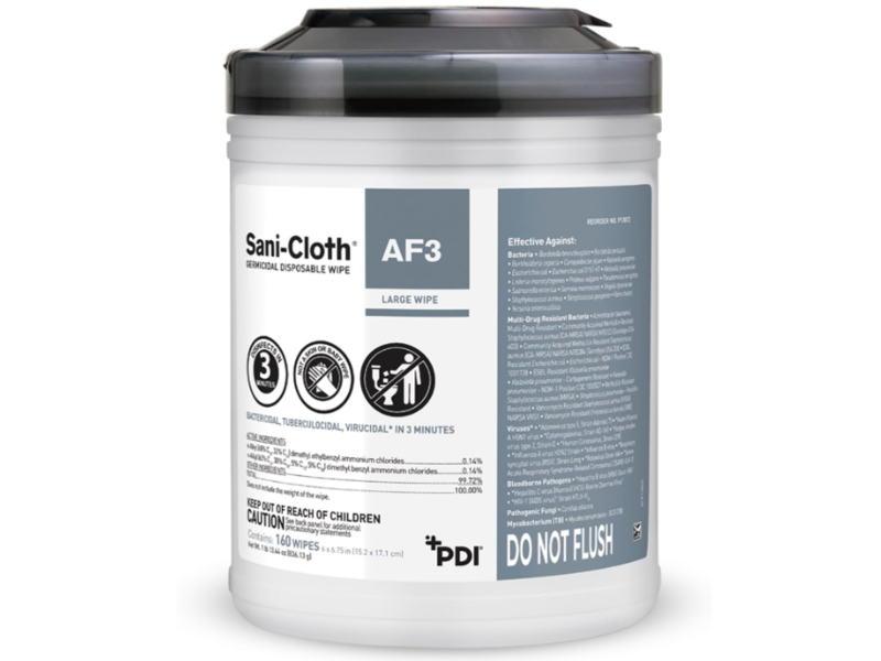PDI Sani-Cloth Germicidal Disposable Wipe AF3, 160 Count