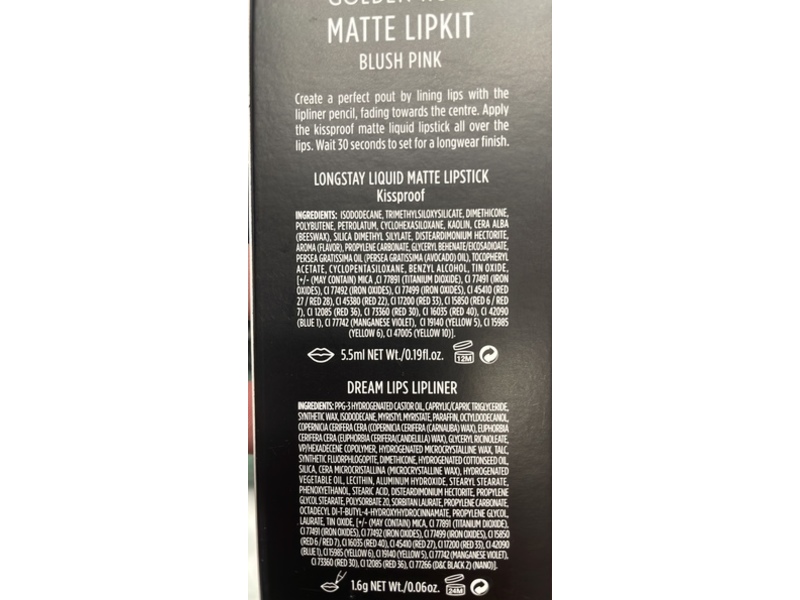 Golden Rose Liquid Matte Lipstick & Lipliner kit, Blush Pink