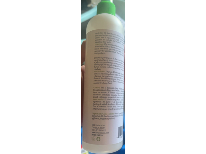 Lusti Olive Oil Hair Sheen, 13.5 fl oz/399 mL