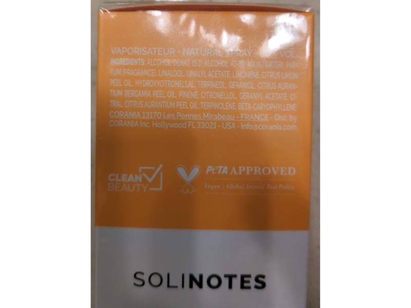 Solinotes Paris Eau De Parfum, Oranger, 1.7 fl oz/50 mL