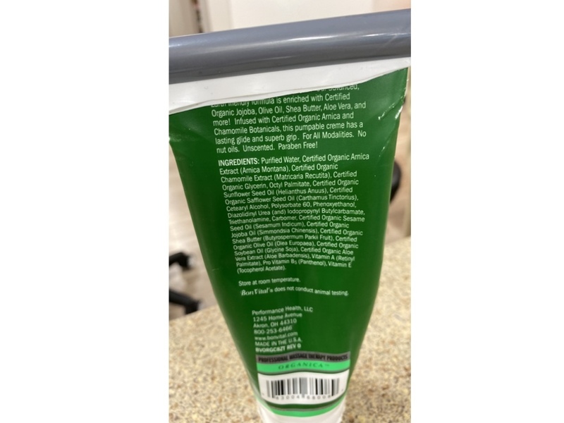 Bon Vital' Organic Massage Cream, Jojoba & Aloe Vera, 8 fl oz/237 mL