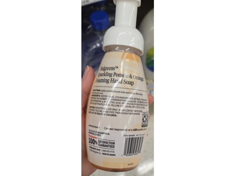 Walgreens Foaming Hand Soap, Sparkling Pomelo & Orange, 10 fl oz/296 mL